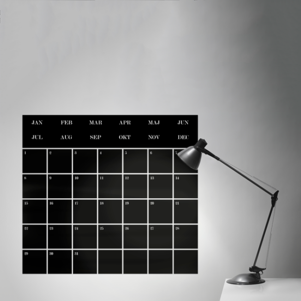 Månedskalender i tavlefolie